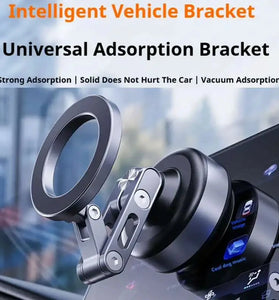 360 Magnetic Phone Holder Strong Suction Dual Vacuum Mount 360 Rotation Universal Fit Aluminum Alloy Type-C Rechargeable Car Phone Bracket