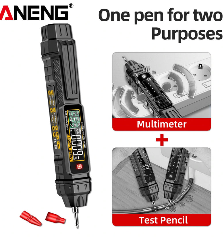 ANENG A3005D 2In1 Multimeter Test Pen with VA Color Display Auto Shutdown Non-Contact Line Wiring Detection NCV Induction Technology High Portability for Electricians and DIY Enthusiasts