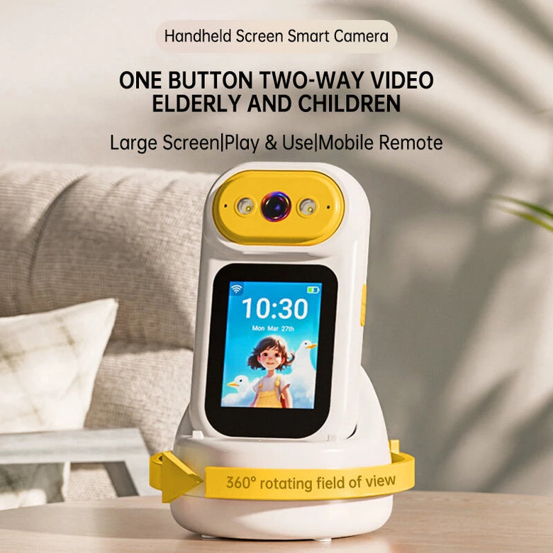 2.8inch Screen Handheld Surveillance Camera Ultra Clear Large Screen Two-Way Video WIFI 4G 360 Rotation Extended Battery Life Home Security