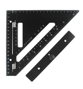 Aluminum Alloy Triangular Ruler Ambidextrous Medium Point 7 Inch Square Protractor Miter Tool for Carpenters Woodworking Drafting Engineering