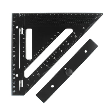 Aluminum Alloy Triangular Ruler Ambidextrous Medium Point 7 Inch Square Protractor Miter Tool for Carpenters Woodworking Drafting Engineering
