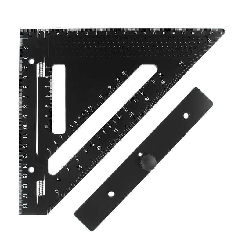 Aluminum Alloy Triangular Ruler Ambidextrous Medium Point 7 Inch Square Protractor Miter Tool for Carpenters Woodworking Drafting Engineering