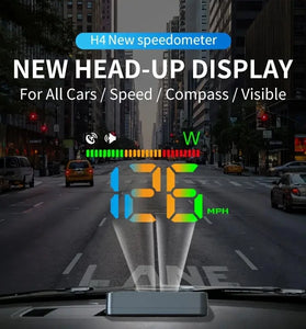 Car HUD Head-up Display GPS Multi-function Speedometer HD Instrument Display Over-speed Warning for All Vehicle