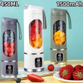 450ml Fruit Juicer 8 Blades 3 Gears USB Rechargeable Portable Blender Ice Blender for Shakes and Smoothies Powerful Motor Digital Display Juice Cup