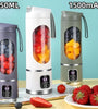 450ml Fruit Juicer 8 Blades 3 Gears USB Rechargeable Portable Blender Ice Blender for Shakes and Smoothies Powerful Motor Digital Display Juice Cup