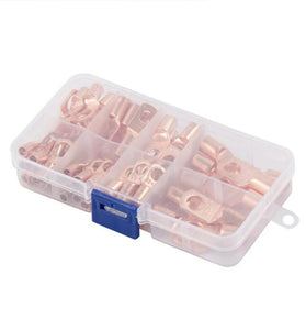 60pcs Wire Lug Copper Ring SC6-25 Copper Connectors Bare Cable Electric Crimp Terminal Connector Kit