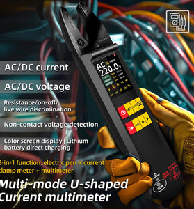 BSIDE U5 Digital Clamp Multimeter True RMS TFT Screen AC DC Voltage Current Tester Non-Contact Voltage Detection Rechargeable Multimeter Professional Electricity Measurement Tool
