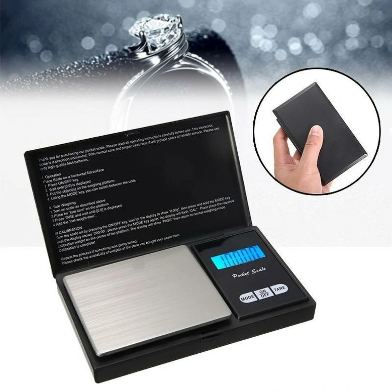 1PCS Jewelry Mini Stainless Steel Electronic Scale Digital Pocket Scale Gold Gram Balance Weight Scale Portable Pocket Scale