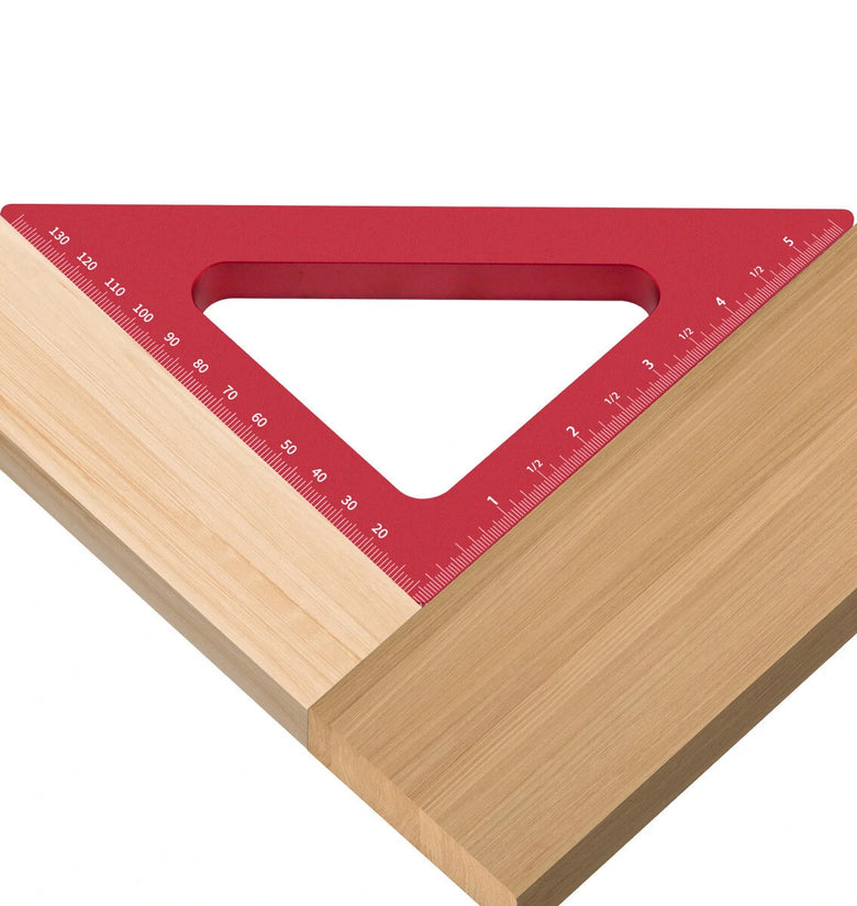 45 Degree Aluminum Alloy Angle Ruler Imperial And Metric Triangle Ruler for Carpenter Workshop Woodworking Square Measuring Tool