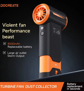 DOCREATE V-94K Wireless Electric Dust Collector 8000mAh Battery Turbo Fan 200W 4-Speed Lightweight Portable Keyboard Cleaner Compressed Air Replacement