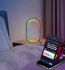WIFI Smart LED Desktop Ambient Night Light RGBIC USB Desk Lamp with App Dimmable Color Change for Bedroom Game Room Study