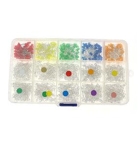 150/300/750PCS 3mm 15 Colors LED Lights Emitting Diodes Assortment Set Kit High Color Rendering Index for Arduino DIY Electronics Starter