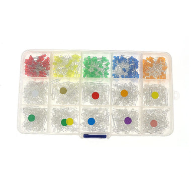 150/300/750PCS 3mm 15 Colors LED Lights Emitting Diodes Assortment Set Kit High Color Rendering Index for Arduino DIY Electronics Starter