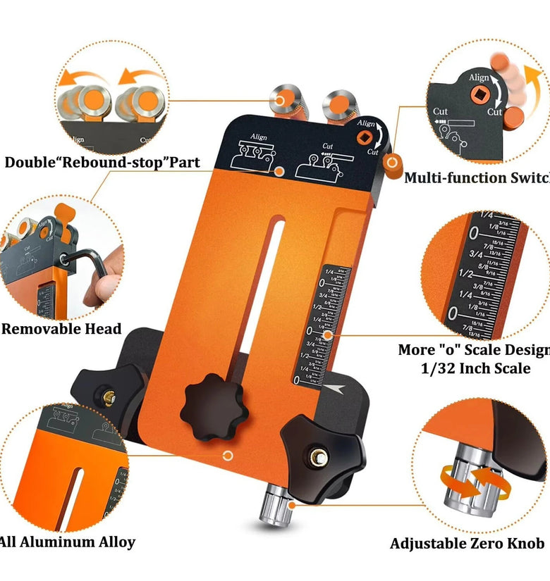 Thin Ripping Jig + Feather Boards for Table Saw Jig Guide 2 in 1 Woodworking Tools Make Repetitive Strip Cut While Powerful Reducing Workpiece Ejection Directly Data without Calculation for 3/4