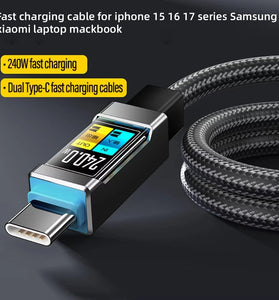 PD240W Type-C to Type-C Cable PD Fast Charging Data Transmission Copper Core Line 1.5M Long for iPhone 17 17Pro 16 Pro Max 15 for Xiaomi 17pro for Huawei Mate XTs for OPPO for VIVO