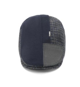 Vintage Patchwork Beret Men Autumn Winter Warm Newsboy Hat Fashion Flat Visor Cap Casual Retro Berets for Men