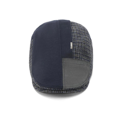 Vintage Patchwork Beret Men Autumn Winter Warm Newsboy Hat Fashion Flat Visor Cap Casual Retro Berets for Men