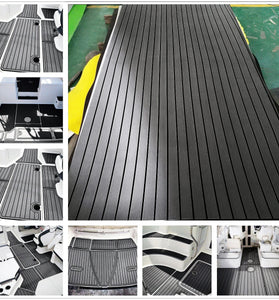 ELuto 240cm x 90cm x 6mm Marine Boat Flooring Faux Teak EVA Foam Boat Decking Sheet Waterproof Gray