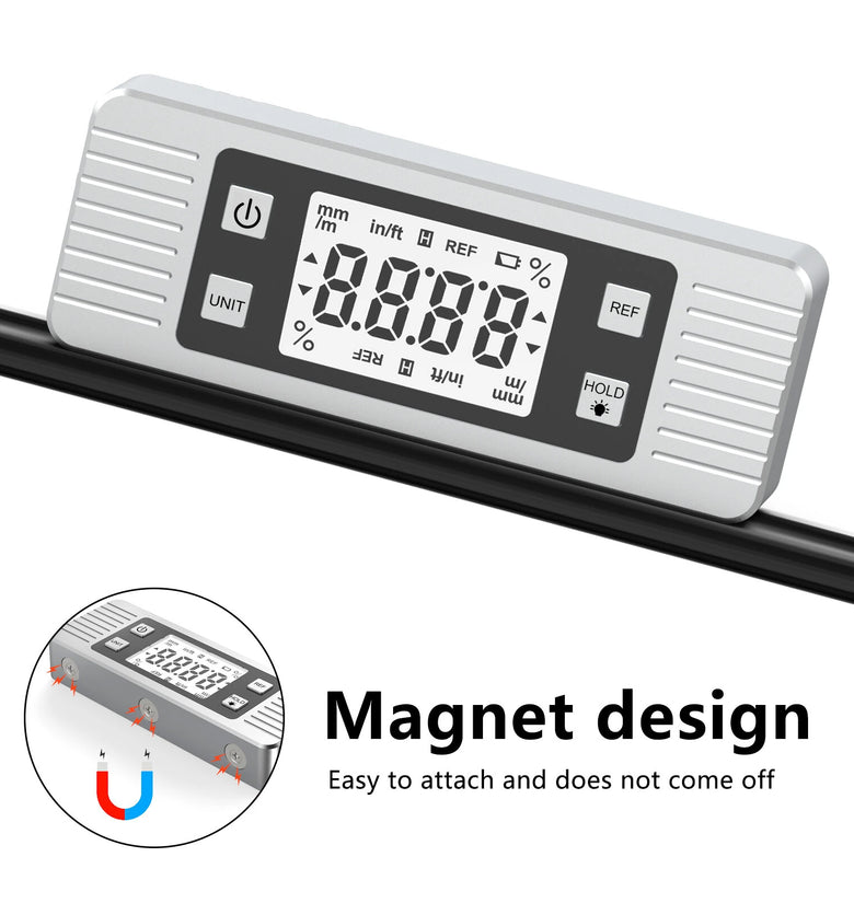 Digital Level Box JD11 Magnetic Base LCD Backlight Dual Measurement Modes 0.05 Accuracy for Woodworking Automotive Machinery