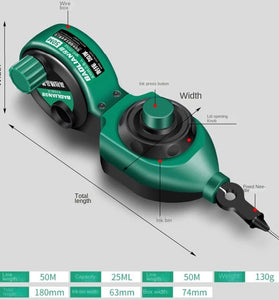 Carpentry Ink Drawing Line Marker 50m Thread High Definition Level Dual Ink Tank PV Resin Construction Layout Tool