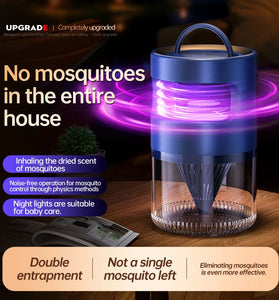Tevorex Electric Mosquito Killing Lamp USB Rechargeable 360 Strong Suction Silent Operation Portable Fly Trap Bug Zapper for Indoor Outdoor