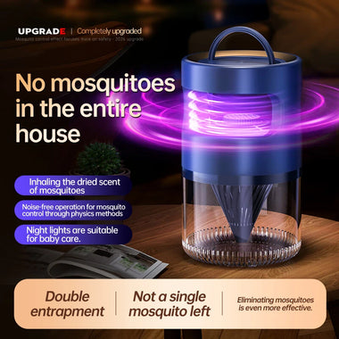 Tevorex Electric Mosquito Killing Lamp USB Rechargeable 360 Strong Suction Silent Operation Portable Fly Trap Bug Zapper for Indoor Outdoor