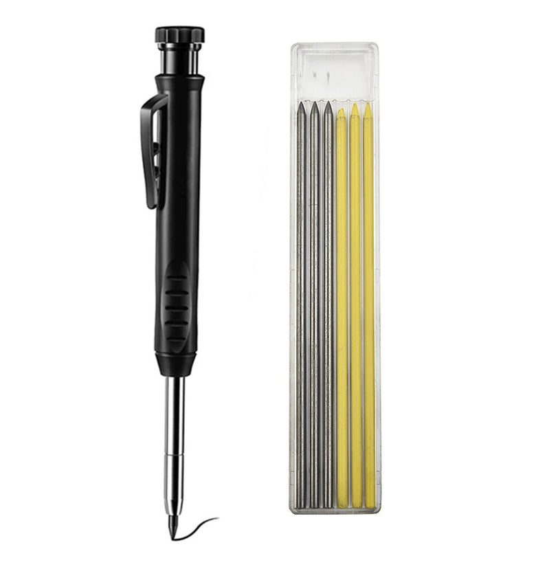 Solid Carpenter Pencil With Multi Colors Refill Joiner Marker Woodworking Pencil Marking Tool Built-In Sharpener