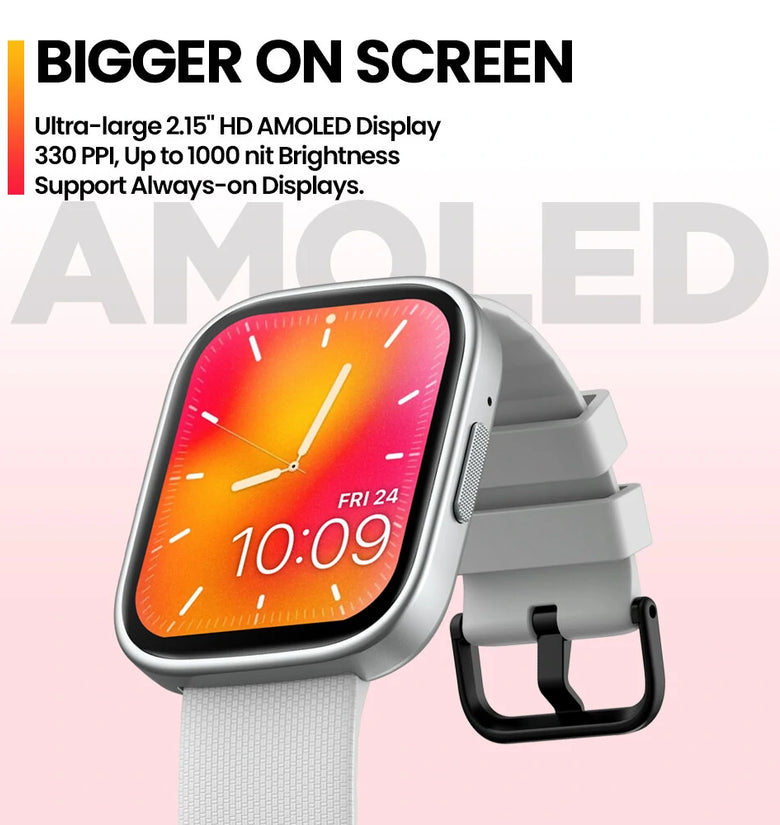 [2023 World Premiere]New Zeblaze GTS 3 Plus 2.15 inch Ultra-large 415*505pixels HD AMOLED 24H Heart Rate SpO2 Hifi bluetooth Phone Call BT5.2 Smart Watch