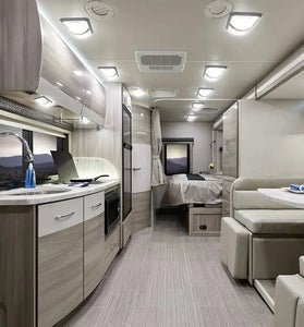 12V 7.5W LED RV Light Camping Light RV LED Light Interior Lamp Ceiling Dome Light with Switch for RV Camper Trailer Boat Car