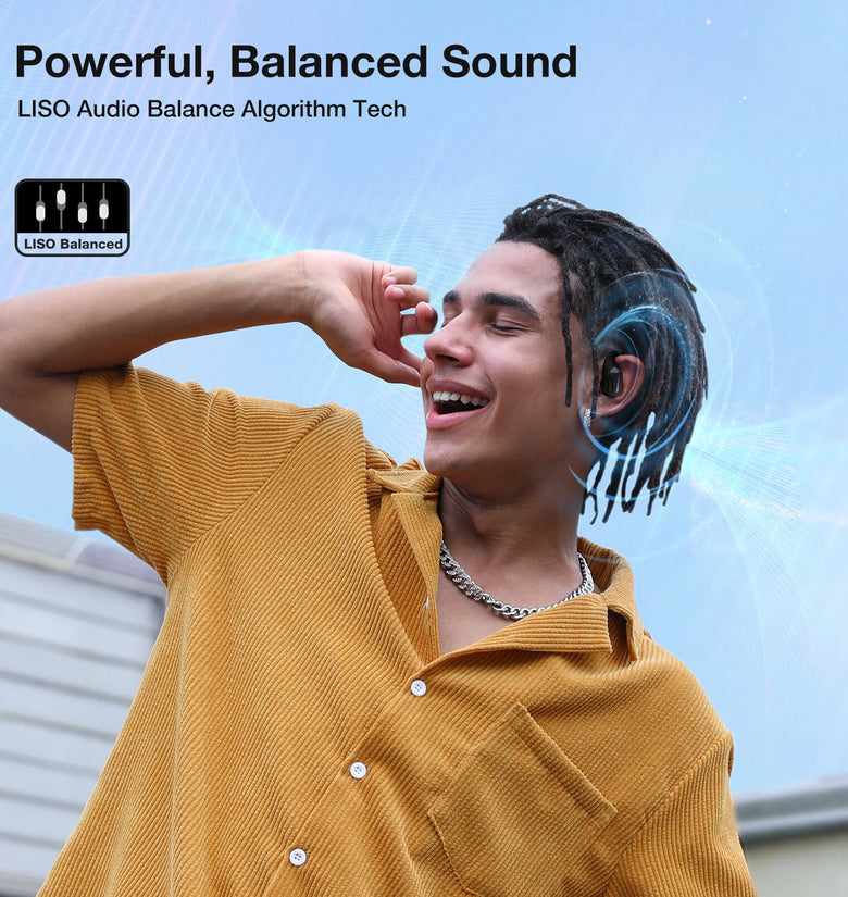 Blitzrock CT3 Pro Open Ear Earphone Air Conduction Earhook Rich Balanced Sound AI ENC 4 Mics Clear Calls 40H Playtime App Control IPX5 Waterproof Sports Headphones