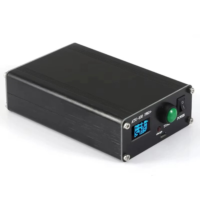 ATU-100 Pro+ Automatic Antenna Tuner 1.8-30MHz HF Band 100W Peak Power USB Charging OLED Display Portable Metal Case
