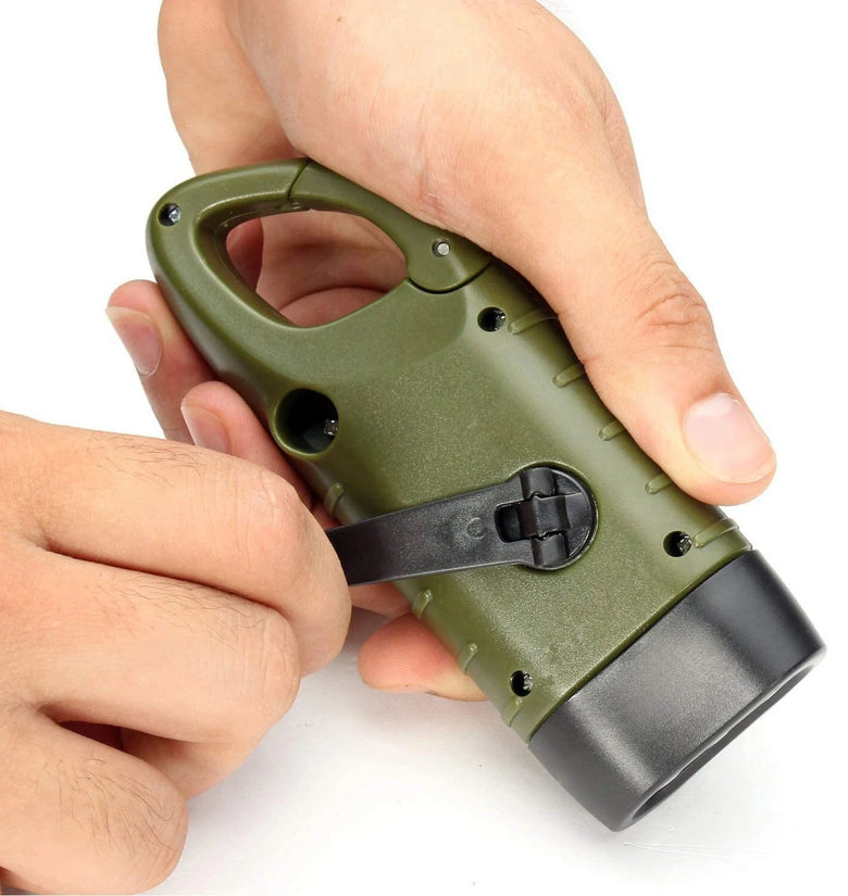 Portable LED Flashlight Hand Crank Dynamo Torch Professional Solar Power Tent Light Lantern for Outdoor Camping Mountaineering