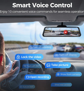 Azdome PG17Max Dual-Recording Dash Cam 4K UHD and 2.5K QHD Backup Camera 11.8Inch IPS Touchscreen Built-in GPS WiFi App Control ADAS Parking Monitor