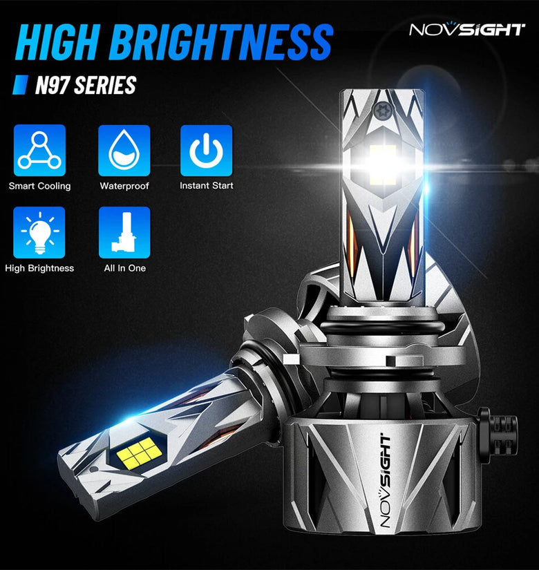 NOVSIGHT A500-97 High-end Wiring Harness Model External Drive 240W 60000LM LED Car Headlight