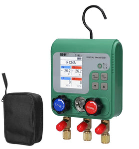 Electronic HVAC Manifold Gauge MT02 Dual Pressure Tester 92 Refrigerants Digital Processing for Auto Repair High Stability Chip