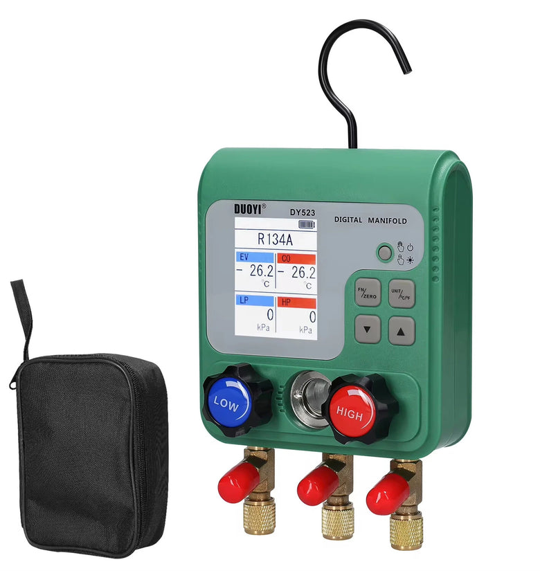 Electronic HVAC Manifold Gauge MT02 Dual Pressure Tester 92 Refrigerants Digital Processing for Auto Repair High Stability Chip