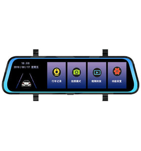 904 10 Inch 1080P Rearview Mirror Dash Cam 2.5D IPS Touch Screen Night Vision G-sensor 24H Parking Monitor