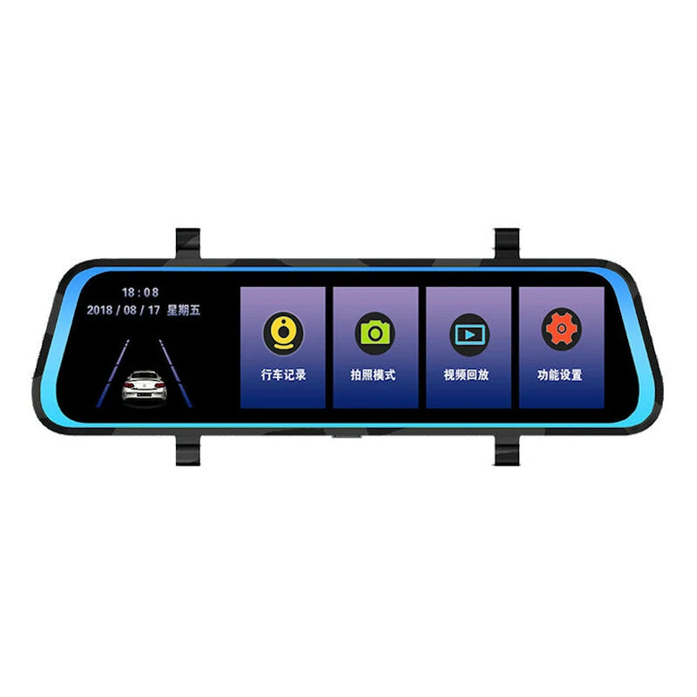 904 10 Inch 1080P Rearview Mirror Dash Cam 2.5D IPS Touch Screen Night Vision G-sensor 24H Parking Monitor