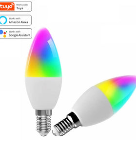 5W WiFi Smart Bulb E14 RGB+WW+CW Works With TUYA APP Alexa Compatible 2.4GHz Voice Control Energy Efficient LED