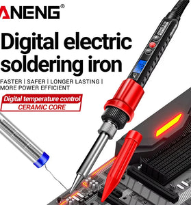 ANENG SL106 Electric Soldering Iron 60W Adjustable Temperature 180-520 Digital Display Ceramic Heating Core 110V/220V