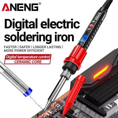 ANENG SL106 Electric Soldering Iron 60W Adjustable Temperature 180-520 Digital Display Ceramic Heating Core 110V/220V