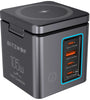 [GaN Tech] Blitzwolf BW-i113 105W 6-in-1 Desktop Charging Station with Wireless Charger PD QC Fast Charging with LED Light EU Plug for iPhone 16 16 Pro 15 14 13 Pro Max for iPad Pro for Macbook Pro for Airpods for Apple Watch