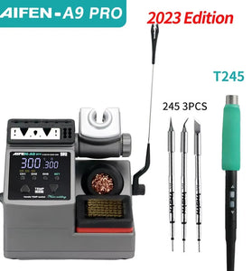 AIFEN A9PRO Soldering Station 120W Temperature Control Welding Tool Compatible with 245 Tips Adjustable Hibernation Bracket Silicone Organizer Professional Soldering Handle