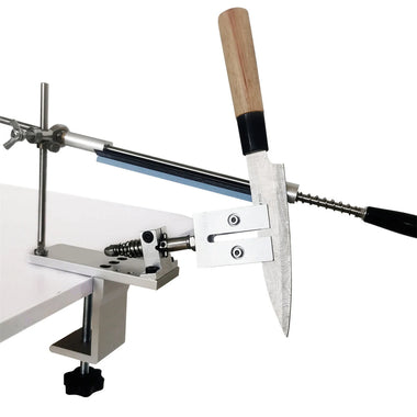 Upgraded K10 Professional Knife Sharpener System with 4 Whetstones 360 Rotation Flip Design Fixed-Angle Aluminum Alloy Kitchen Chef Knife Sharpening Kit Abrasive Holding System Tools