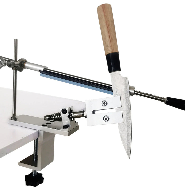 Upgraded K10 Professional Knife Sharpener System with 4 Whetstones 360 Rotation Flip Design Fixed-Angle Aluminum Alloy Kitchen Chef Knife Sharpening Kit Abrasive Holding System Tools