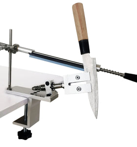 Upgraded K10 Professional Knife Sharpener System with 4 Whetstones 360 Rotation Flip Design Fixed-Angle Aluminum Alloy Kitchen Chef Knife Sharpening Kit Abrasive Holding System Tools