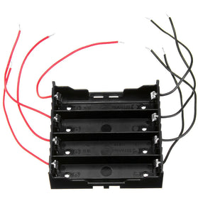 DIY 4 Slot 18650 Battery Holder With 8 Leads