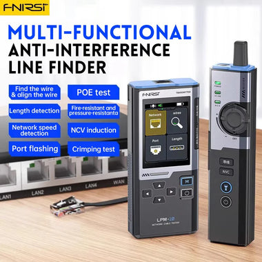 FNIRSI LPM-10A Multifunction Network Cable Tester Anti-Interference Line Finder POE Test NCV Detection High Definition Screen Length Measurement RJ45 Port Flashing