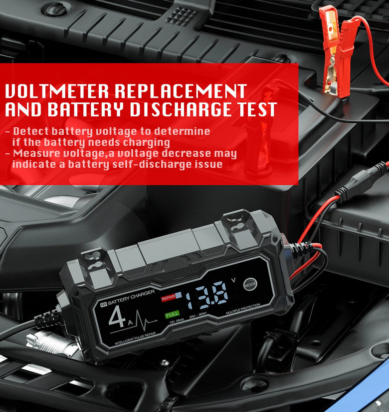 Corebox 12V 4A Intelligent Repair Charger Start-Stop Motorcycle Protector Battery Charger for Lead-acid Battery