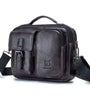 BULLCAPTAIN Genuine Leather Mens Shoulder Bag Business Crossbody Bag Male Briefcase Messenger Bag Men's Casual Handbags Vintage Flap Clutch Purse Tote